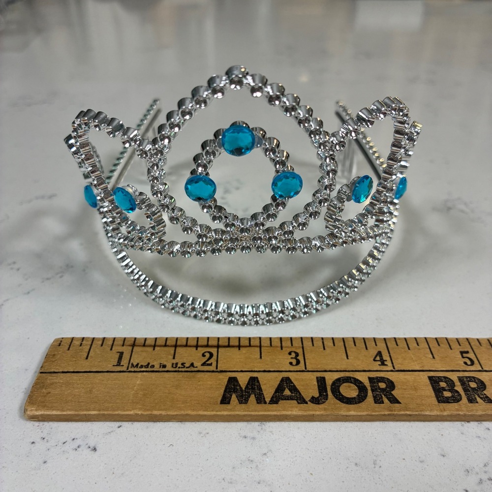 Tiara Girls Rhinestone Scrolled Crown Princess Royal Fairy Costume Bday Dress Up